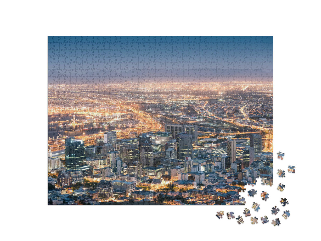 Puzzle 1000 pezzi „Città del Capo illuminata di notte“