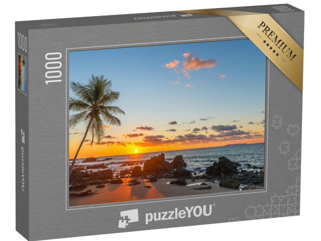 Puzzle 1000 pezzi „Spiaggia paradisiaca sull'Oceano Pacifico al tramonto, Costa Rica“