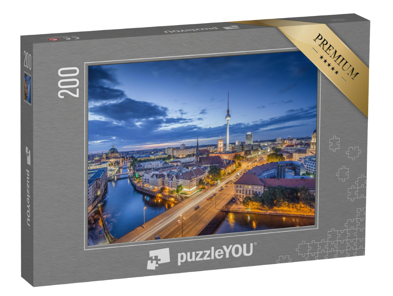 Puzzle 200 pezzi „Vista su Berlino di sera“