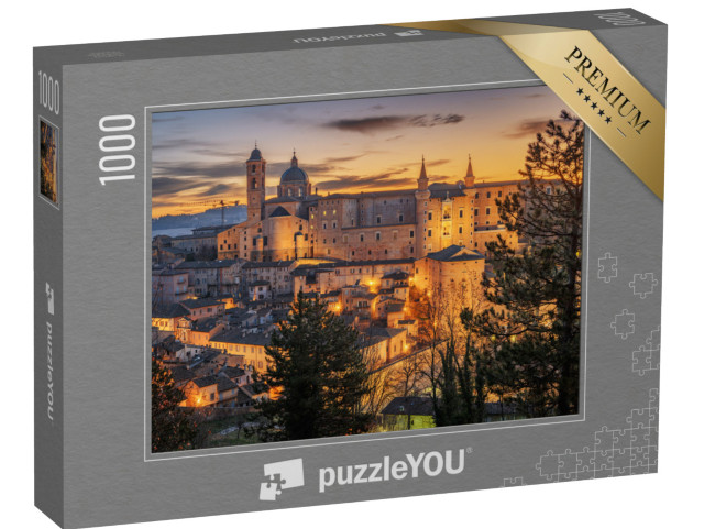 Puzzle 1000 pezzi „Urbino, città murata medievale delle Marche all'alba.“