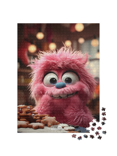 Puzzle 1000 pezzi „LITTLEMONSTERTIME: Pinky Puff - Natale“