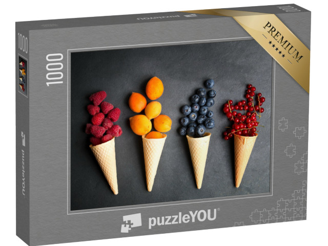 Puzzle 1000 pezzi „Frutta fresca nei waffle“