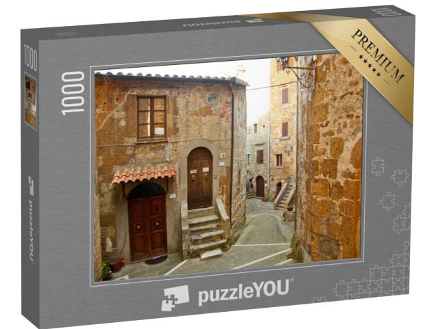 Puzzle 1000 pezzi „Pitigliano, i vicoli del borgo medievale e il ghetto ebraico. Pitigliano, provincia di Grosseto, Toscana“