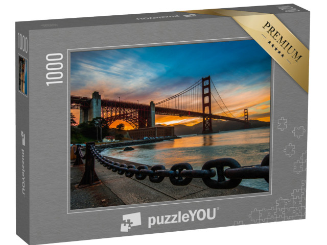 Puzzle 1000 pezzi „La luce dorata della sera sul Golden Gate Bridge“