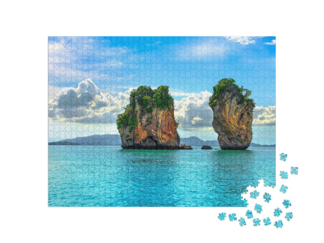 Puzzle 1000 pezzi „Isola rocciosa tropicale mozzafiato“