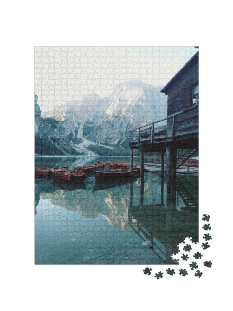 Puzzle 1000 pezzi „lago di braies italia dolomiti“