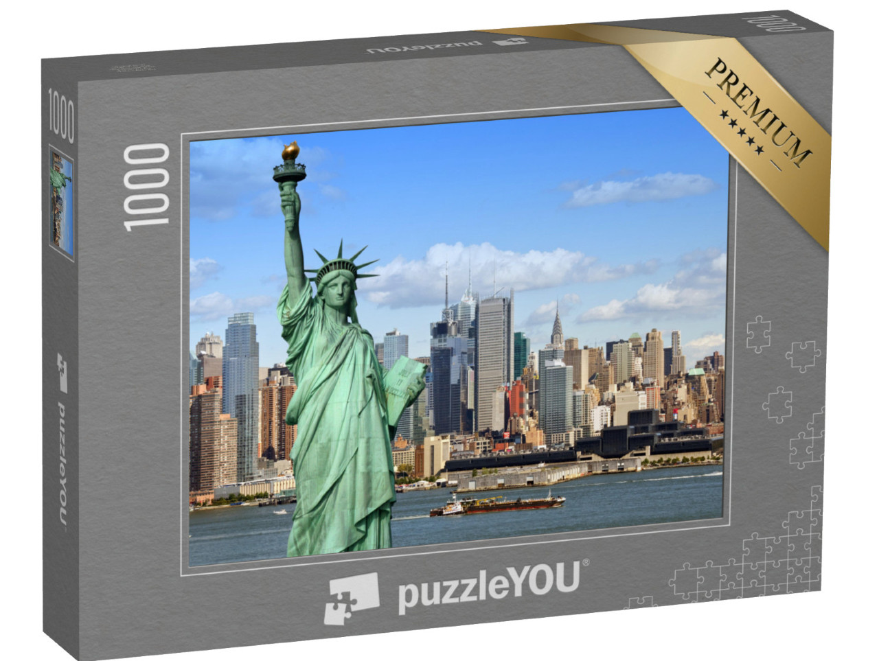 Puzzle 1000 pezzi „La Statua della Libertà con il fiume Hudson, New York City“