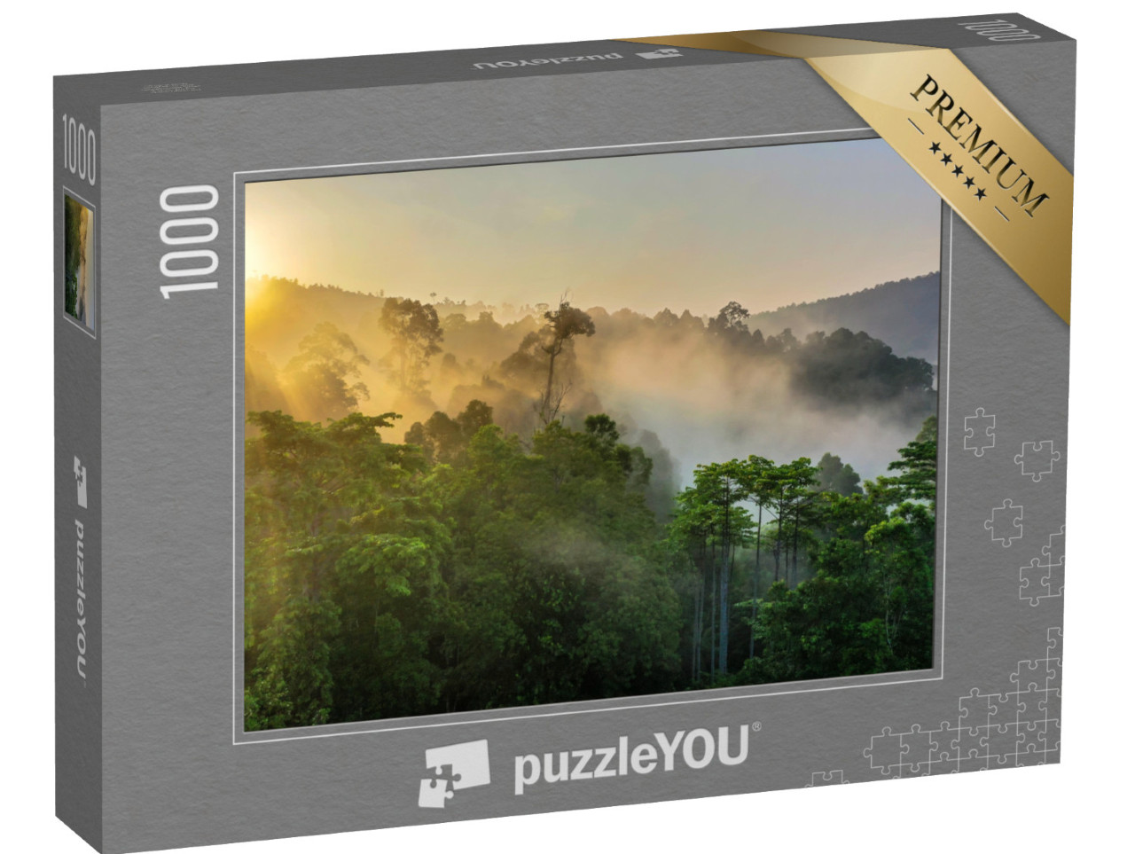 Puzzle 1000 pezzi „Foresta tropicale, vista mozzafiato sulla foresta pluviale del Borneo“