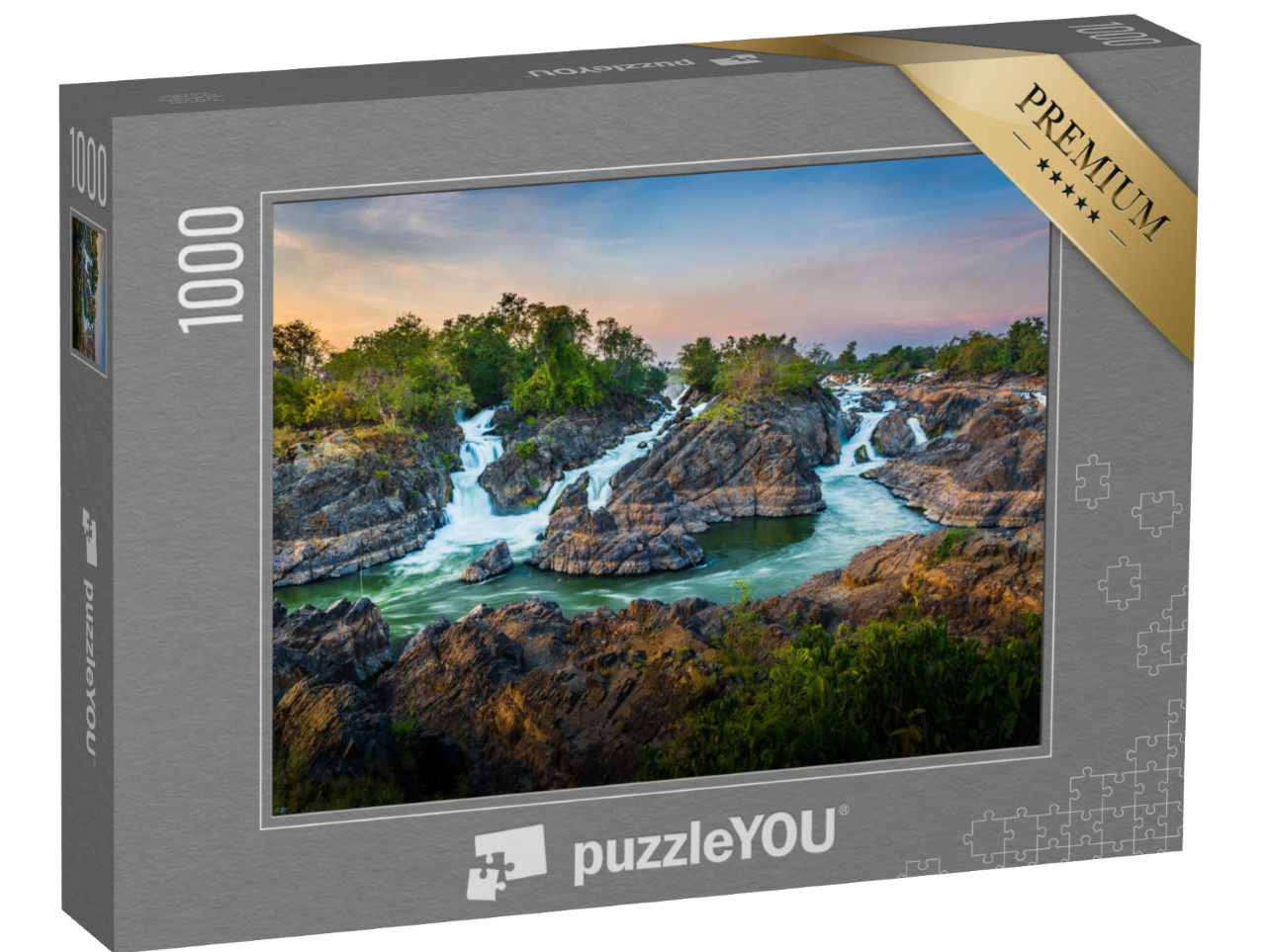 Puzzle 1000 pezzi „Area mozzafiato di 4000 isole vicino a Champasak, Laos“