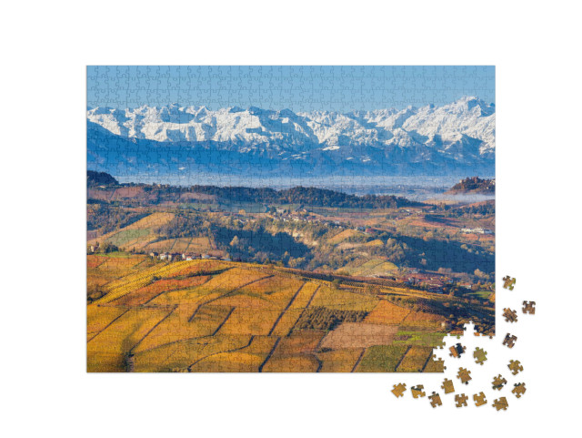 Puzzle 1000 pezzi „Colline autunnali con vigneti“