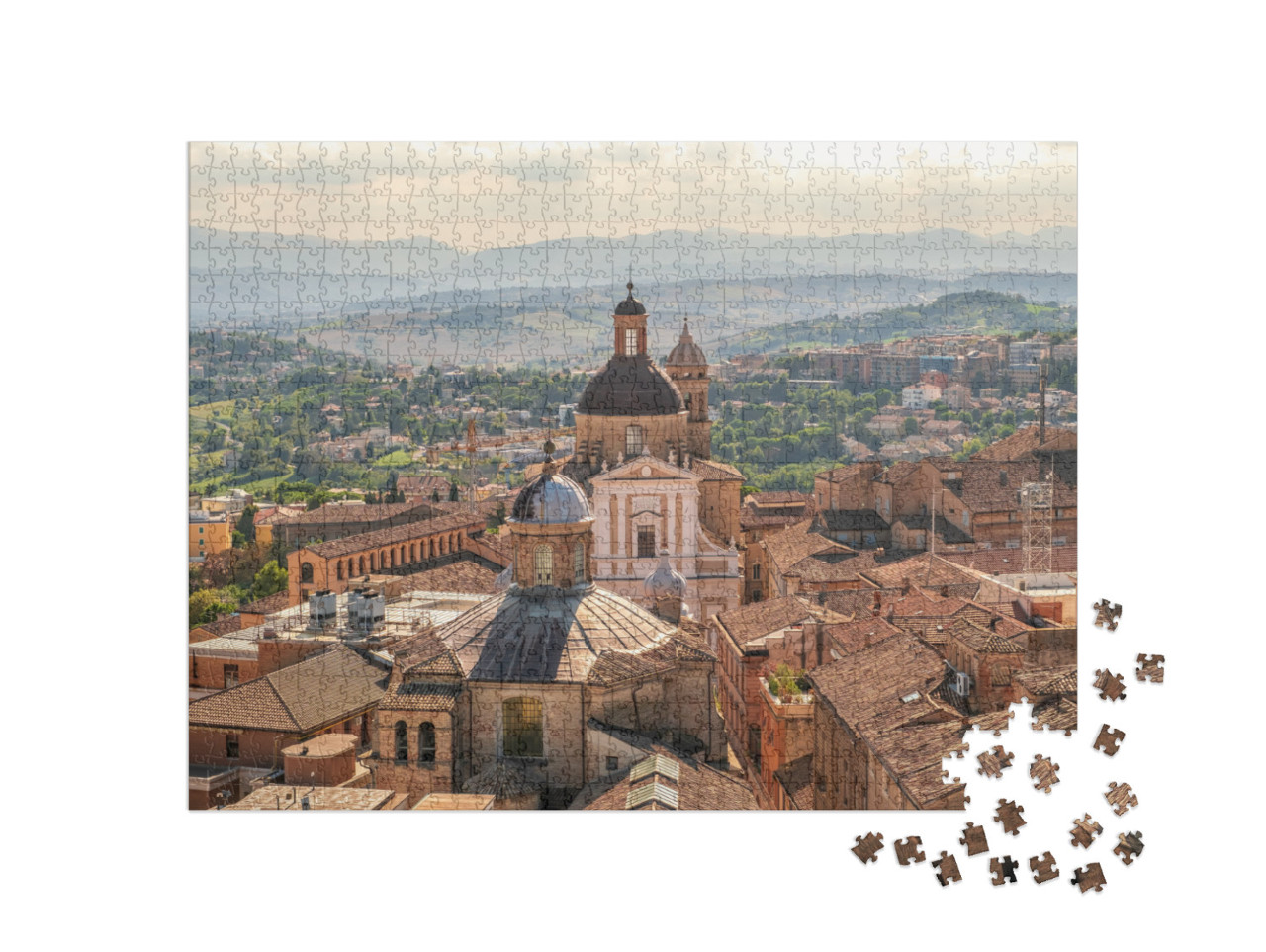 Puzzle 1000 pezzi „Macerata centro storico, centro città, Marche, Italia“