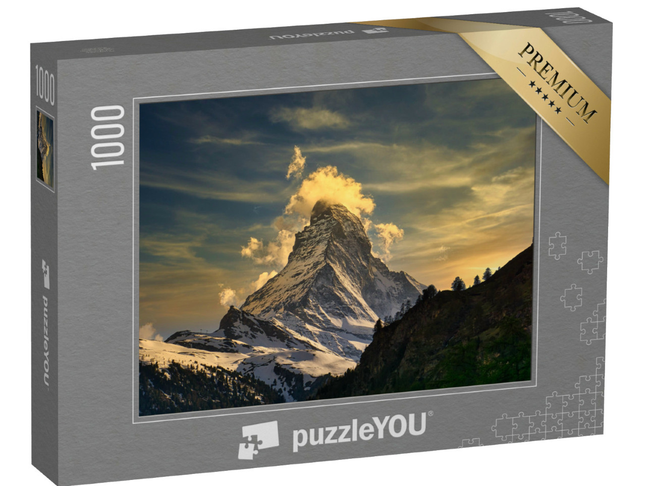 Puzzle 1000 pezzi „Splendido tramonto sul Cervino, Zermatt, Svizzera“
