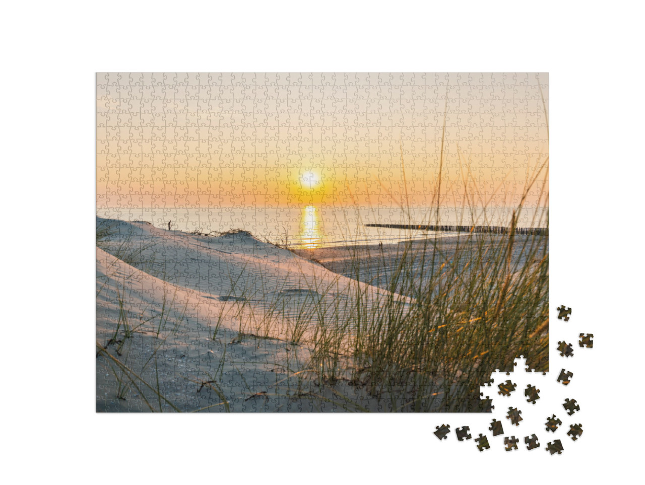 Puzzle 1000 pezzi „Tramonto sulla spiaggia del Mar Baltico“