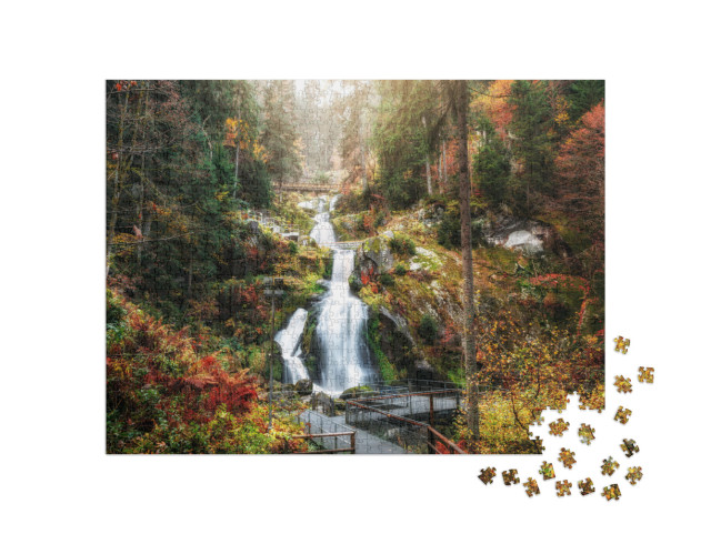 Puzzle 1000 pezzi „Cascate di Triberg, Foresta Nera, Germania“