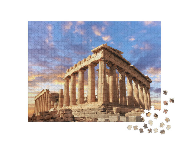 Puzzle 1000 pezzi „Tempio mozzafiato del Partenone, Atene, Grecia“
