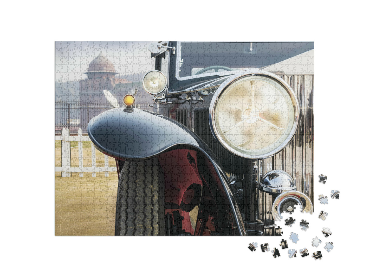 Puzzle 1000 pezzi „Vista frontale di una berlina d'epoca“