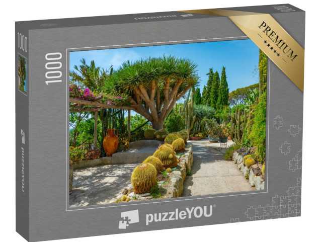 Puzzle 1000 pezzi „Succulente e cactus ai Giardini Ravino di Forlì, Ischia, Italia.“