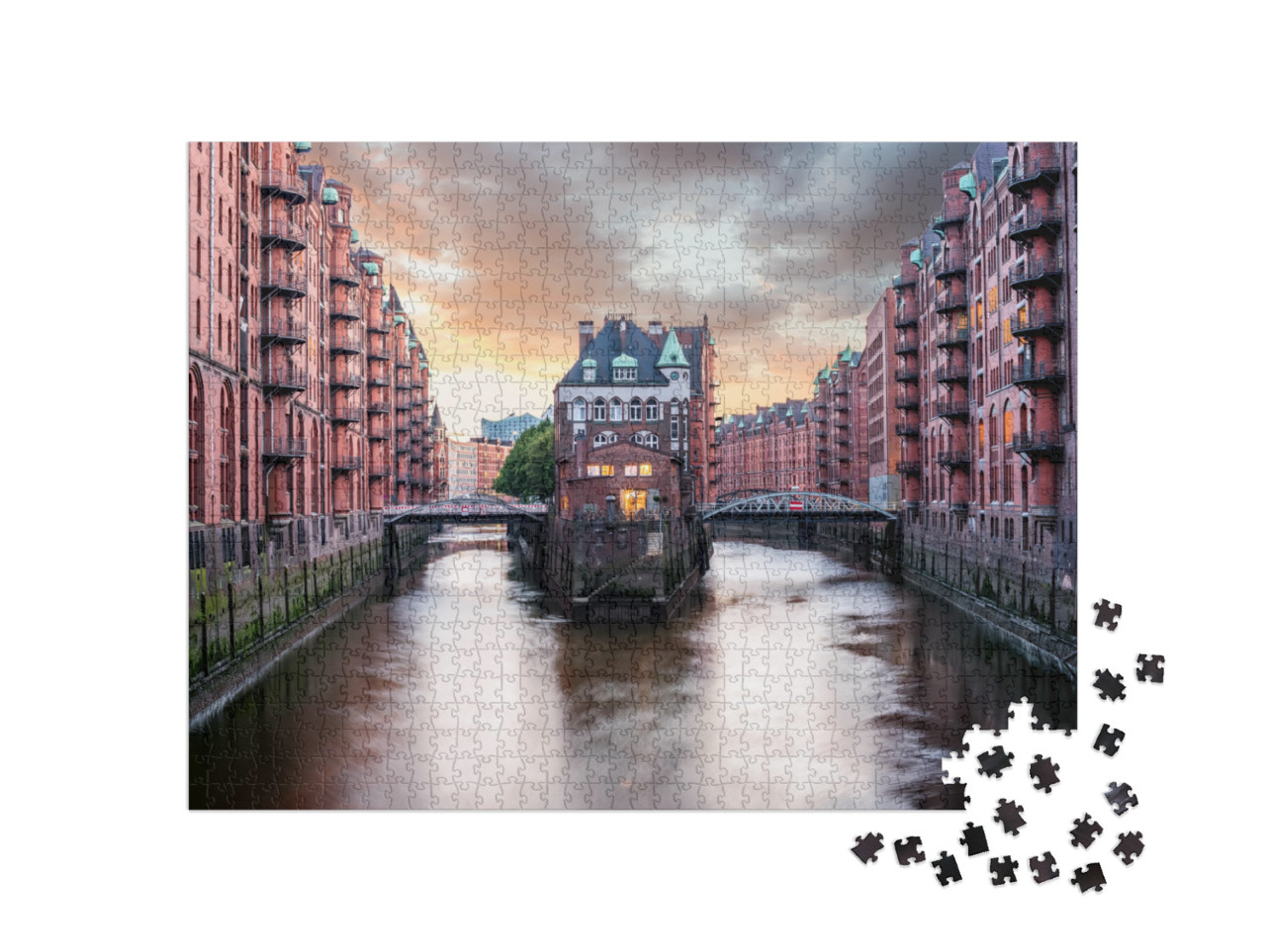 Puzzle 1000 pezzi „Il quartiere dei magazzini di Amburgo“