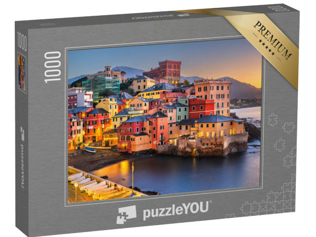 Puzzle 1000 pezzi „L'antico borgo di pescatori di Boccadasse, Genova, all'alba“