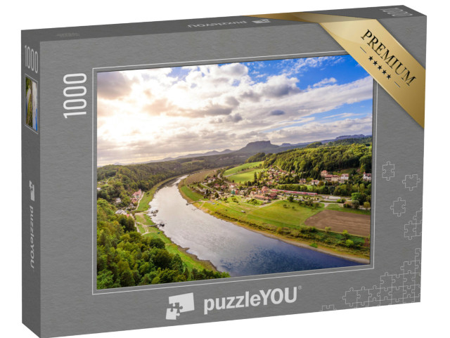 Puzzle 1000 pezzi „Vista dell'Elba e del Rathen dal Bastei, Germania“