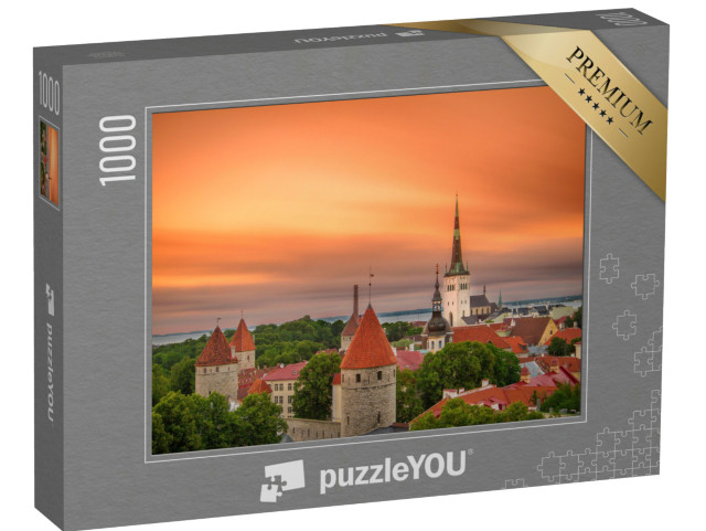 Puzzle 1000 pezzi „Vista iconica della città di Tallinn, Estonia“