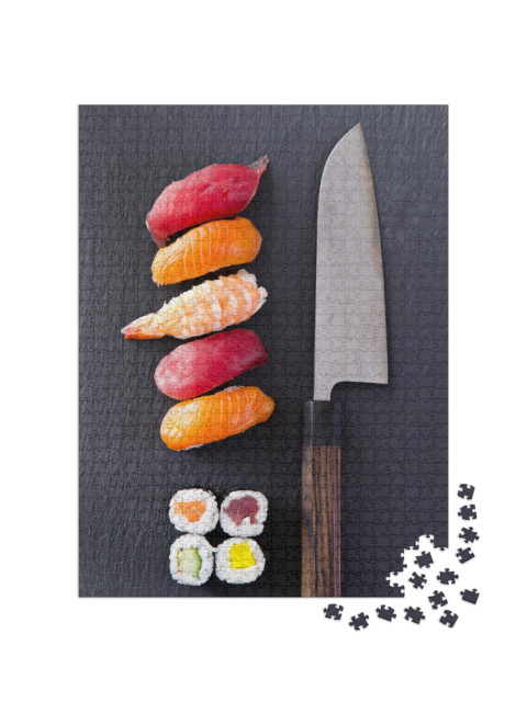 Puzzle 1000 pezzi „Sushi con coltello santoku“