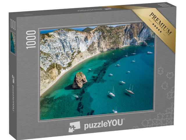 Puzzle 1000 pezzi „Scogliere di Ponza e barche a vela, Lazio“