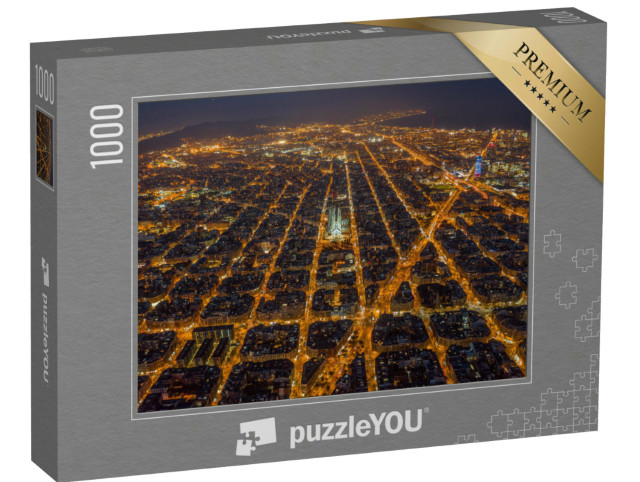 Puzzle 1000 pezzi „Barcellona di notte, Spagna“