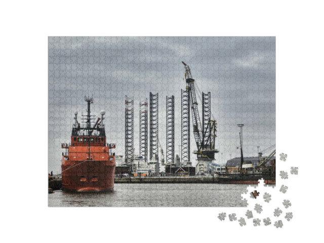 Puzzle 1000 pezzi „Porto offshore di Esbjerg, Danimarca“