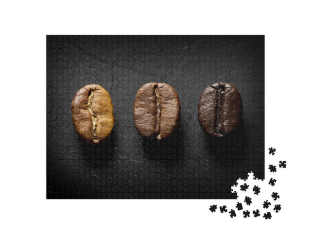 Puzzle 1000 pezzi „Confronto tra diverse tostature di caffè in grani“