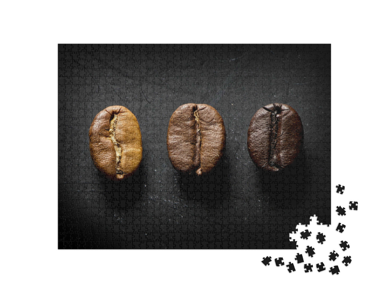 Puzzle 1000 pezzi „Confronto tra diverse tostature di caffè in grani“
