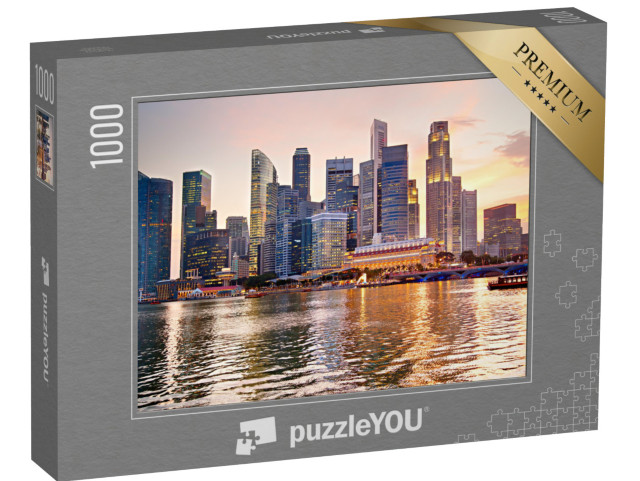 Puzzle 1000 pezzi „Lo skyline di Singapore al tramonto“