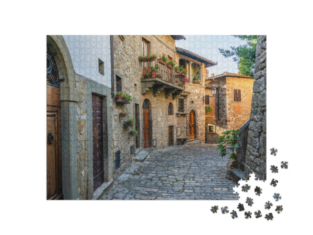 Puzzle 1000 pezzi „Il pittoresco villaggio di Montefioralle, vicino a Greve in Chianti, Toscana“