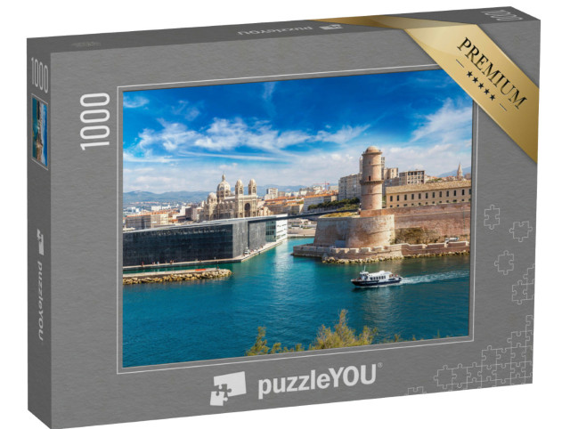 Puzzle 1000 pezzi „Castello di Saint Jean e Cattedrale de la Major, Marsiglia, Francia“