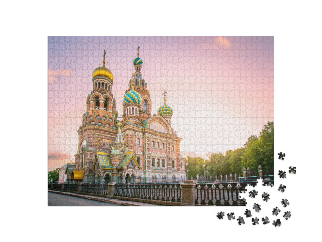 Puzzle 1000 pezzi „Cattedrale della Resurrezione di Cristo, San Pietroburgo, Russia“