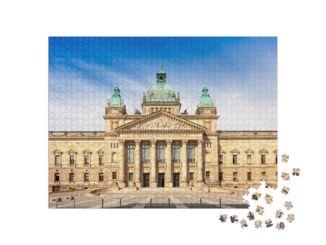 Puzzle 1000 pezzi „Tribunale regionale superiore, Città di Lipsia, Sassonia, Germania“