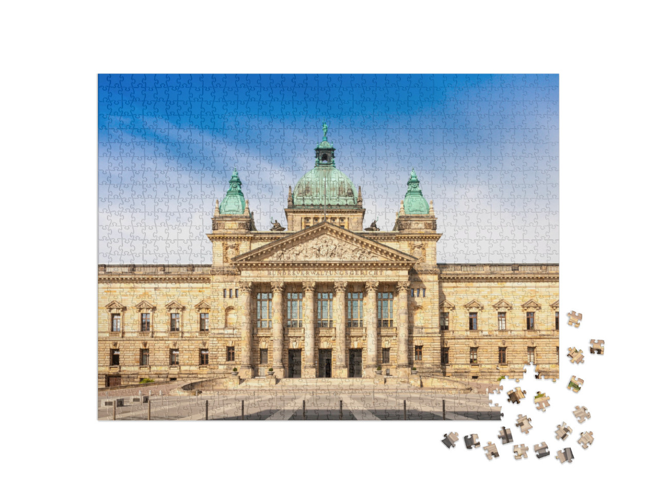 Puzzle 1000 pezzi „Tribunale regionale superiore, Città di Lipsia, Sassonia, Germania“