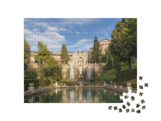 Puzzle 1000 pezzi „Villa d'Este, Tivoli, Italia. La Fontana del Nettuno e la Fontana dell'Organo“