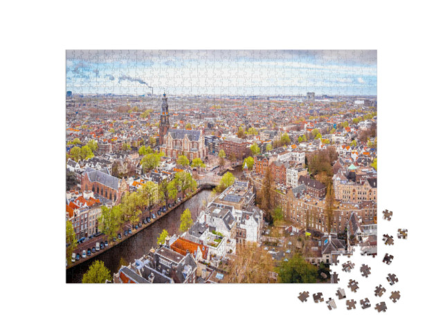 Puzzle 1000 pezzi „Vista aerea di Amsterdam, Paesi Bassi“