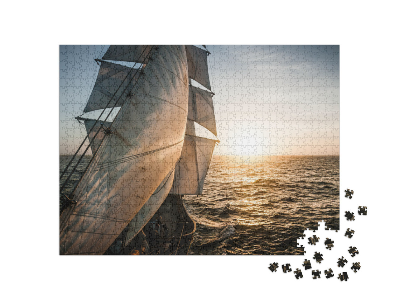 Puzzle 1000 pezzi „Vecchia randa in controluce la sera“