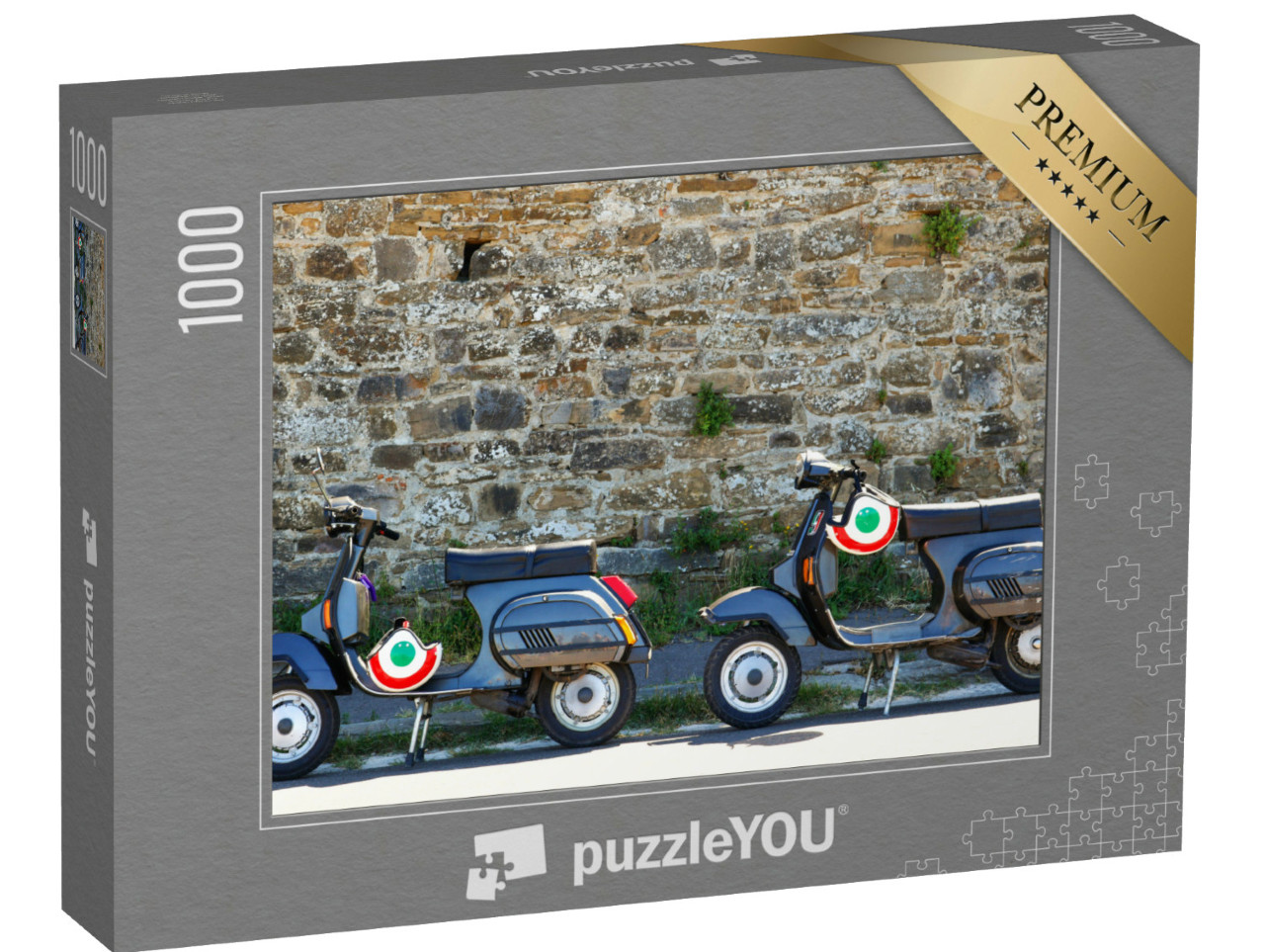 Puzzle 1000 pezzi „Due vespe contro un muro a Firenze“