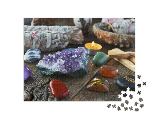 Puzzle 1000 pezzi „Primo piano dei cristalli chakra“