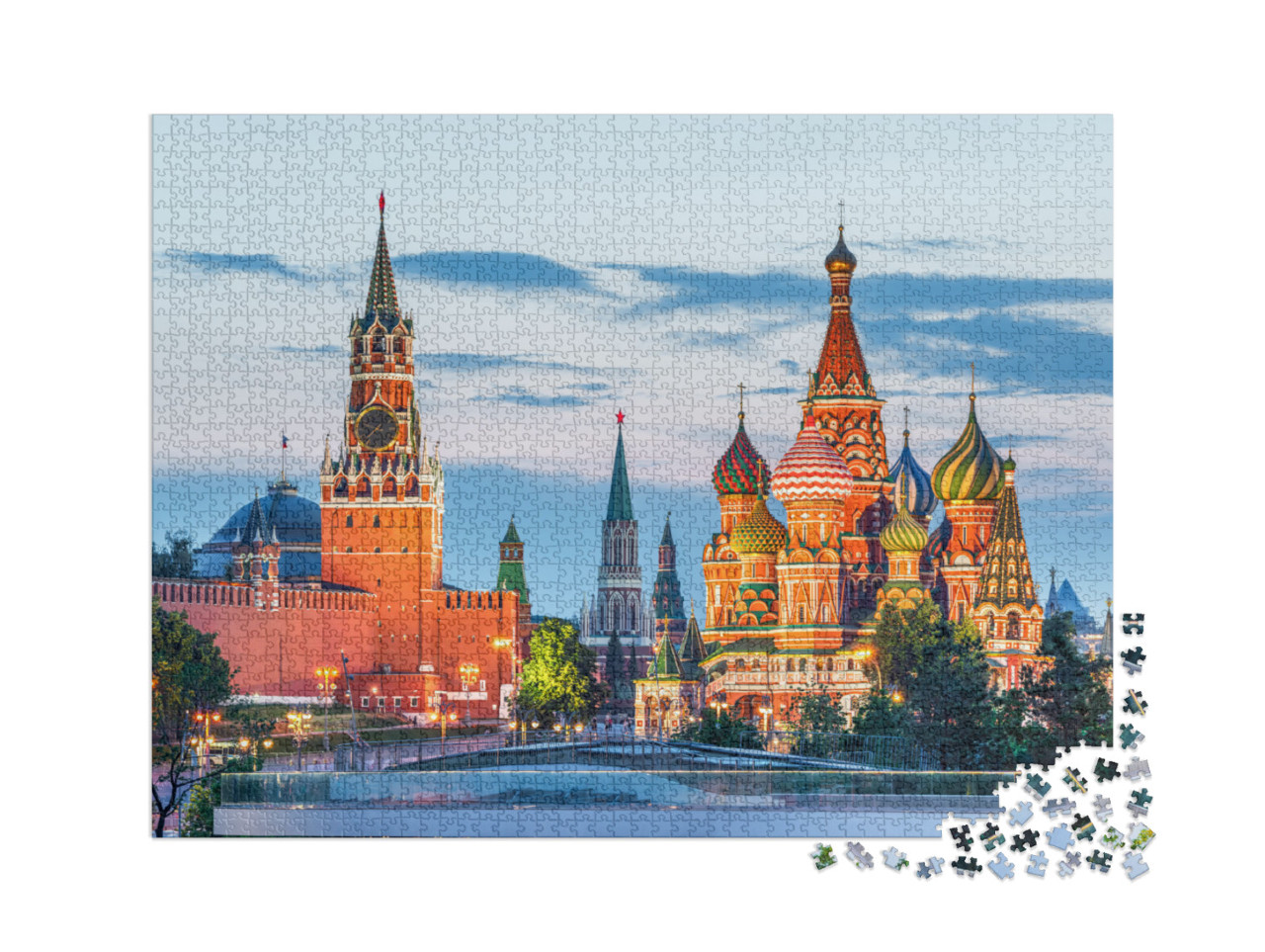 Puzzle 2000 pezzi „Cremlino e Cattedrale di San Basilio sulla Piazza Rossa, Mosca, Russia“