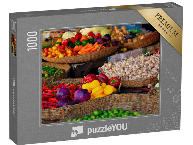 Puzzle 1000 pezzi „Verdure al mercato di Siem Reap, Cambogia“