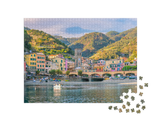 Puzzle 1000 pezzi „Monterosso al Mare, antichi borghi marinari delle Cinque Terre sulla Riviera italiana in Italia“