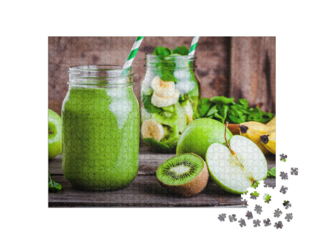 Puzzle 1000 pezzi „Bomba di vitamine: frullato verde in un bicchiere“