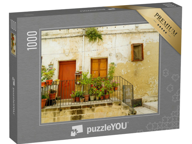 Puzzle 1000 pezzi „I vicoli e la gravina del centro storico di Gravina di Puglia.“