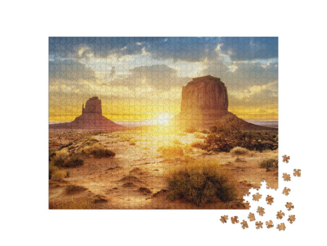 Puzzle 1000 pezzi „Tramonto nella Monument Valley, USA“