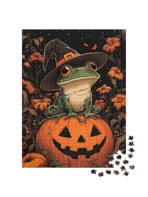 Puzzle 1000 pezzi „Rana magica di Halloween“