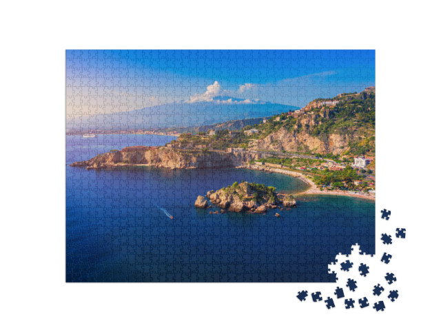 Puzzle 1000 pezzi „L'Etna sopra Taormina, Sicilia“